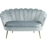 SalesFever Muschelsofa aus Samt Hellgrau 394274