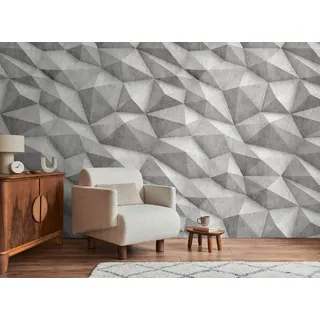 living walls Fototapete THE WALL III Beton-Optik Tapete Motivtapete Grafik Beton, glatt, matt, (1 St), Vliestapete 3D-Optik für Schlafzimmer Küche Wohnzimmer Betonoptik Flur grau