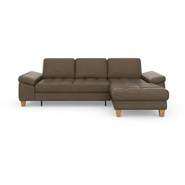 sit&more Ecksofa SIT & MORE "Westham L-Form", braun (coffee), B:275cm H:88cm T:172cm, 100% Polyester, Sofas, Ecksofa, mit Recamiere, mit oder ohne Bettfunktion, Bettkasten, Füße Eiche