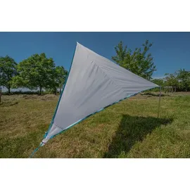 Bent Zip-Canvas Sonnensegel Grau/RV Hellblau
