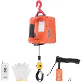 Elektrische Seilwinde, 500KG/1100lb Elektronischer Seilzug Hebezug Winden Hebezeuge mit Drahtlose Fernbedienung Überlastungsschutz 7.6m/25ft Maximale Hubhöhe 1500W (EU-Stecker