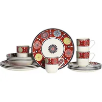 CreaTable "Sumaya, Kombi-Service 16-tlg", rot, bunt, 16 tlg., Steingut,