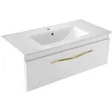 paplinskimoebel - Keramik Waschbecken mit Unterschrank 80 cm Breit Merida Sink, Waschtisch mit Unterschrank Hängend, Unterschrank Waschbecken, Waschbeckenunterschrank Weiss
