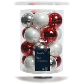 Christmas Decorations Kaemingk Weihnachtsbaumkugeln Glas 6 cm 20 Stueck Mix Emaille Matt