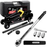 Monzana Rangierwagenheber 993490, Set 9-teilig, 135-330 mm Hubhöhe, hydraulisch, Tragkraft 2 t