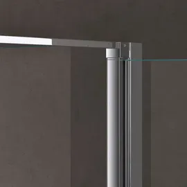 doporro Ravenna66UK Duschkabine U-Form mit Drehtür 80 x 120 cm silber Klarglas