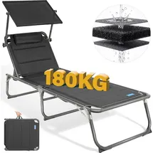 HOMECALL Sonnenliege  klappbar  schwarz