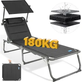 HOMECALL Sonnenliege  klappbar  schwarz
