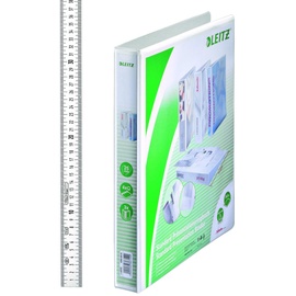 Leitz 6 LEITZ Präsentationsringbücher 4-Ringe weiß 4,4 cm DIN A4