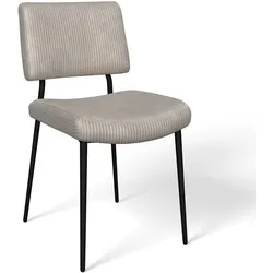 Stuhl Elia Beige Cord Gepolstert