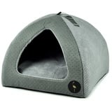 Lauren Design Hundehöhle grau gesteppt/grau | Kuschelhöhle 50X50 cm| Katzenhöhle | Hundebett kleine Hunde Bella