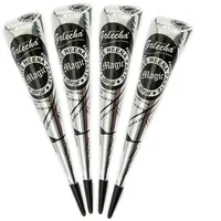 4x FADEDA Golecha Magic FAST HEENA CONE Paste Cones Kegel (schwarz) No Mix, No PPD, 125g (schwarz) Deezee by Golecha