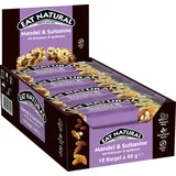 Eat Natural Frucht- & Nussriegel - Mandel & Sultanine mit Erdnüssen & Aprikosen - Glutenfreier Snack - Ideal für unterwegs. - 12x40 g