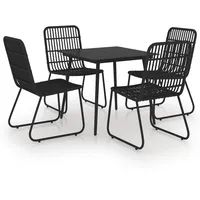 vidaXL 5-tlg Garten-Essgruppe Poly Rattan und Glas