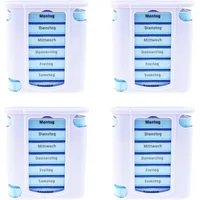 KAMACA 4 er Pack (4 Stück) praktischer Medikamentendosierer 28 Tage mit 4 Fächern pro Tag, Pillendose,Pillenbox, Tablet, Organizer, Tablettenbox, Wochendosierer 1 Monat (4er Set - 4 Wochen)