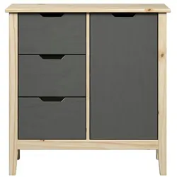 Latera Kommode 3 Schubladen, 1 Tür grau.