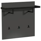 DIETER KNOLL Garderobenpaneel Schwarz, Anthrazit, 93x88x25 cm, Aufhängemöglichkeit, Kleiderstange, Garderobe, Garderobenpaneele, Garderobenpaneele