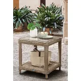 Destiny Beistelltisch Merano 46x46x50 cm, Polyrattan, Natur meliert