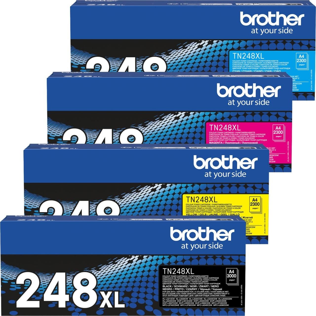 Brother Original TN-248 - XL Toner - 4er Multipack (TN248XLCMYK)