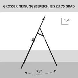 Homcom Staffelei schwarz Polypropylen B/H/L: ca. 5x51x71 cm | Schwarz