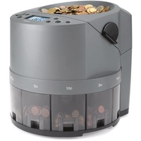 Safescan 1450 Münzzähler, der schnell große Mengen gemischter EUR-Münzen zählt und sortiert - Münzsortierer, sortiert Münzen nach Stückelung - Geldzählmaschine für das Zählen von Münzen