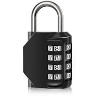 SUTOUG Combination Lock, Waterproof 4 Digit Padlocks with Number Code, Zinc Alloy Digit Lock for Door, Tool Boxes, Schools, Gym, Garden, Fences, Hasp Cabinet & Storage-Black