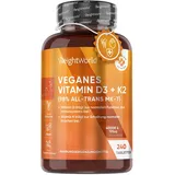 Vitamin D3 + K2 Tabletten 4000 I.E. - 1 Jahr Vorrat - 400 Vegane Stück mit 200mcg Vitamin K2 Menachinon - 1 Tablette alle 4 Tage - Vit D Sonnenvitamin ohne Magnesiumstearat - von WeightWorld