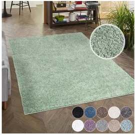 Carpet City Hochflor-Teppich City Shaggy, rechteckig, Höhe: 30 mm, Auch als Läufer, Langflor, Uni, Shaggy, flauschig-weich grün 60 cm x 110 cm x 30 mm