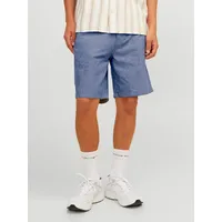 JACK & JONES Herren, Chino SHORT JPSTACE SUMMER LINEN BLEND Relaxed fit 12248627 Faded blau Melange L