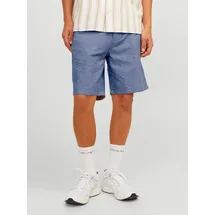 JACK & JONES Herren, Chino SHORT JPSTACE SUMMER LINEN BLEND Relaxed fit 12248627 Faded blau Melange L