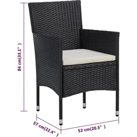 vidaXL Gartenstuhl 55,6 x 68,6 x 31,1 cm schwarz 2 St.