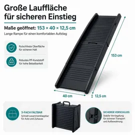 Wiltec Hunderampe 50 kg 153 x 40 cm