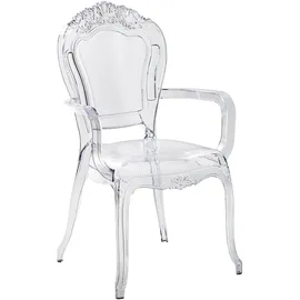 Beliani Esszimmerstuhl, 2er Set Transparent, Kunststoff, 1-Sitzer, 52x98x53 cm, Esszimmer, Stühle, VERMONT