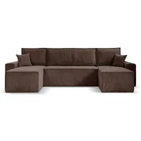 Beautysofa Wohnlandschaft, Braun, Textil, U-Form, 318x94x152 cm, Wohnzimmer, Sofas & Couches, Wohnlandschaften, Wohnlandschaften in U-Form