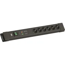 Bachmann Steckdosenleiste 2 m Schwarz 6 St.