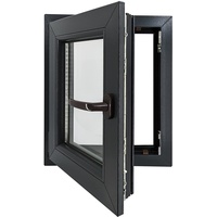 ECOPROF Kellerfenster | Langlebiges Kunststoff-Fenster | Maße 50x60 cm (500x600 mm) | Dreh-Kipp Fenster DIN Links | Farbe: Anthrazit (beidenseitig) | 70mm Profil