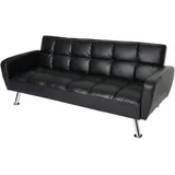 Mendler Sofa HWC-K19, Couch Schlafsofa Gästebett Bettsofa Klappsofa, Nosagfederung Schlaffunktion 203cm - Kunstleder schwarz