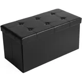 Songmics 76 cm Kunstleder, bis 300 kg belastbar, klassikschwarz LSF105, Schwarz