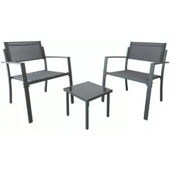 3tlg. Garten Lounge Set, Gartenmöbel Set mit 2 Gartenstühlen & Beistelltisch, Balkonmöbel Terrassenmöbel, Sitzgruppe Sitzgarnitur Outdoor, Anthrazit