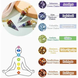 luxuskollektion Edelstein Pendel 7 Chakra Muschelschale Anhänger Kette Reiki