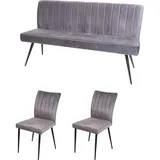MCW Esszimmer-Set Grau 3er-Set