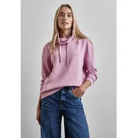 STREET ONE Langarmshirt mit großem Kragen und Kordelzug, Gr. 38, sunrise pink, , 23387805-38