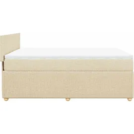 vidaXL Boxspringbett mit Matratze Creme 140x200 cm Stoff