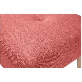 miliboo Niedriger Hocker aus Stoff mit strukturiertem Samteffekt in Terracotta und hellem Massivholz H46 cm GUESTA
