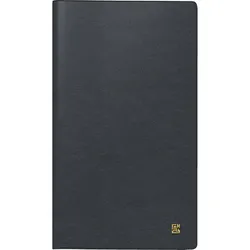 Brunnen Wochen-Sichtkalender 756 8,7x15,3cm 1 Woche/2 Seiten Leder schwarz 2026