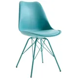 Esstischstuhl Kunstleder Türkis schmal B: 49 cm ohne Armlehne Esstisch Stuhl