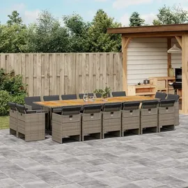 vidaXL Garten-Essgruppe 17-tlg. Grau