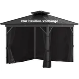 Inmeilifus 4 Seitenteile Pavillon 3x3m Wasserdicht Seitenwände UV Schutz (Schwarz)