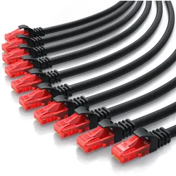 CSL 10x Cat 6 Gigabit Ethernet LAN Kabel - mehrfach geschirmt - UTP Gigabit - 1000 Mbit/s - Patchkabel - Netzwerkkabel - 0,5m
