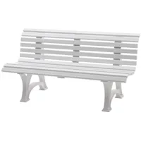 Proregal Gartenbank Jamaika | 3-Sitzer | Weiß Kunststoff 150x80x64